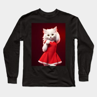 Dancing cat - Modern digital art Long Sleeve T-Shirt